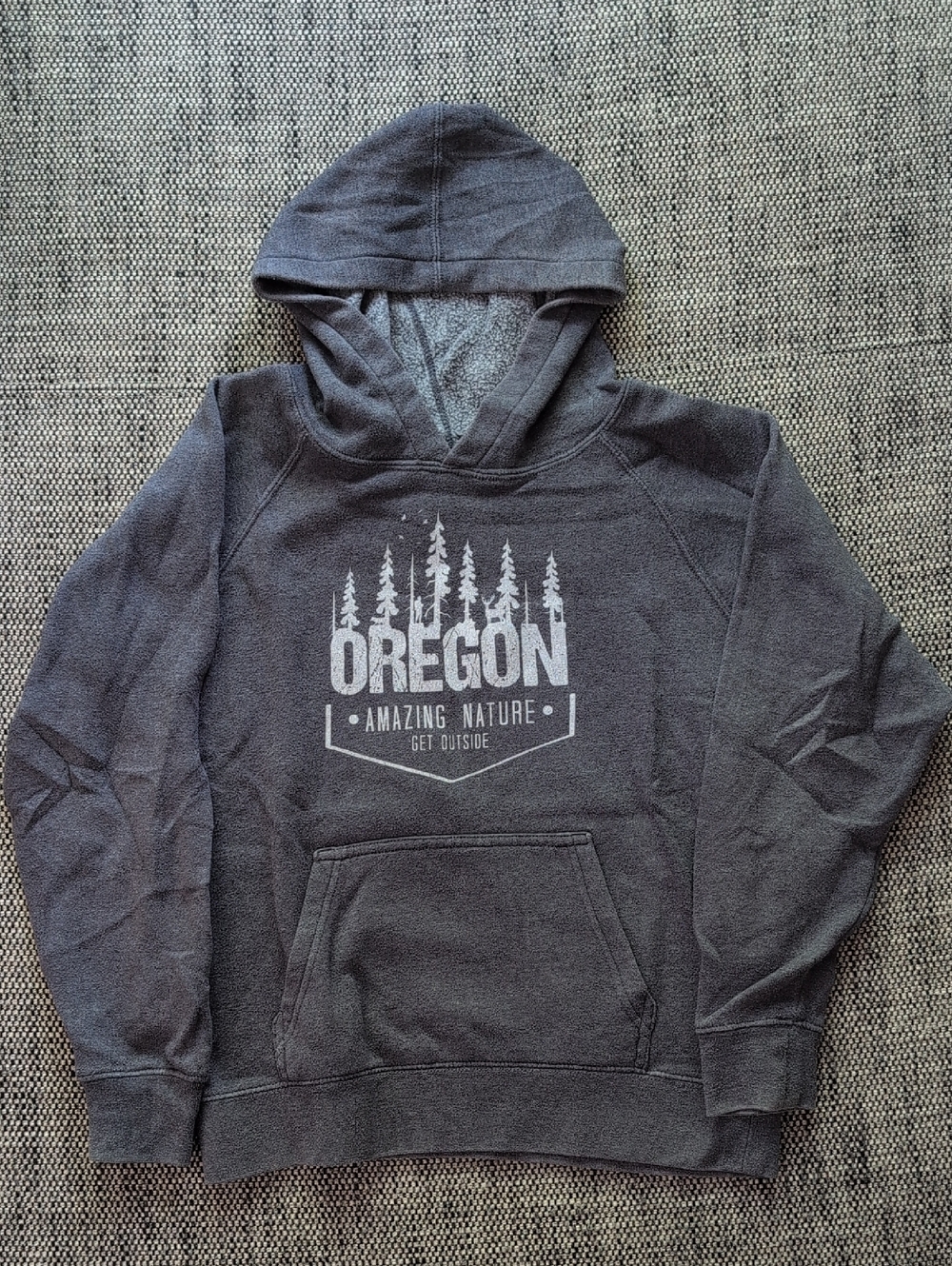 Kids Oregon Graphic Hoodie - Charcoal
